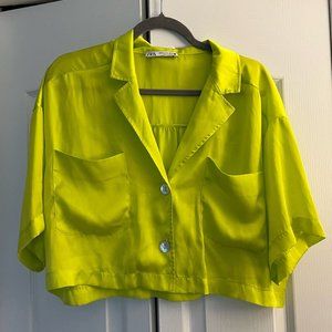 Silk cropped Zara short sleeve